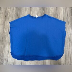 Frank & Eileen Capelet Sweatshirt Shirt Blue One Size NEW